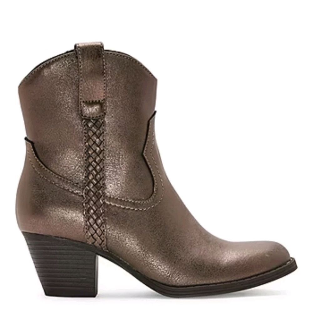 Frye & Co Daxx Platinum Stacked Cowboy Boots Size 7